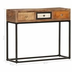 VidaXL Table console Doré 90x30x75 cm Bois de récupération massif -Buffets & bahuts Soldes image 6 286511