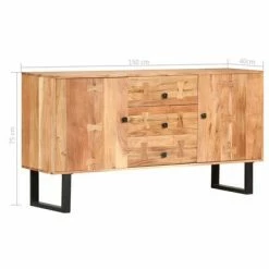 VidaXL Buffet 150x40x75 cm Bois d'acacia massif -Buffets & bahuts Soldes image 6 287340
