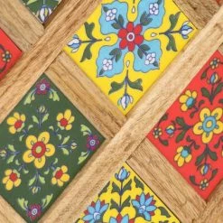 VidaXL Buffet avec carreaux de céramique 140x40x80 cm Bois de manguier -Buffets & bahuts Soldes image 6 287899