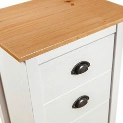 VidaXL Buffet Hill Range Blanc 46x35x80 cm Bois de pin solide -Buffets & bahuts Soldes image 6 288914