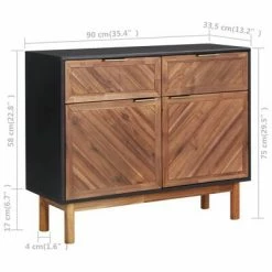 VidaXL Buffet 90x33,5x75 cm Bois d'acacia solide et MDF -Buffets & bahuts Soldes image 6 289902