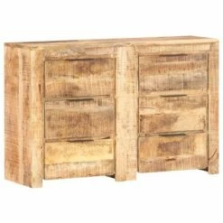 VidaXL Armoire à tiroirs 118x33x75 cm Bois de manguier massif -Buffets & bahuts Soldes image 6 3056728