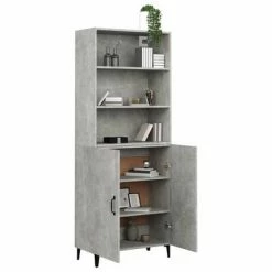 VidaXL Buffet haut Gris béton Bois d'ingénierie -Buffets & bahuts Soldes image 6 3115111