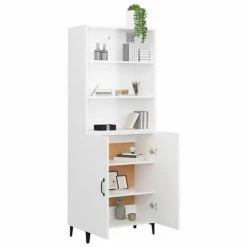 VidaXL Buffet haut Blanc brillant Bois d'ingénierie -Buffets & bahuts Soldes image 6 3115112