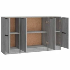 VidaXL Buffets 3 pcs Sonoma gris Bois d'ingénierie -Buffets & bahuts Soldes image 6 3115850