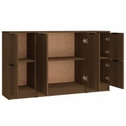 VidaXL Buffets 3 pcs Chêne marron Bois d'ingénierie -Buffets & bahuts Soldes image 6 3115851