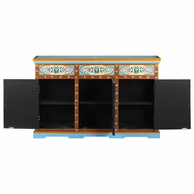 VidaXL Buffet peint à la main 120x35x76 cm Bois de manguier massif 6 VidaXL Buffet peint à la main 120x35x76 cm Bois de manguier massif – Image 6