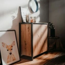 Finori Commode Denver 1 Chêne artisanal et gris anthracite -Buffets & bahuts Soldes image 6 441178