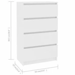 VidaXL Buffet Blanc 60x35x98,5 cm Bois d'ingénierie -Buffets & bahuts Soldes image 6 800531