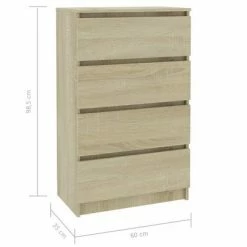 VidaXL Buffet Chêne sonoma 60x35x98,5 cm Bois d'ingénierie -Buffets & bahuts Soldes image 6 800534