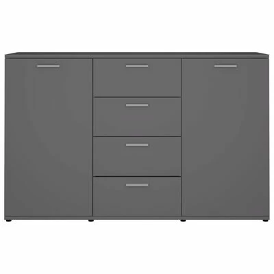 VidaXL Buffet Gris 120x35,5x75 cm Aggloméré 6 VidaXL Buffet Gris 120x35,5x75 cm Aggloméré – Image 6