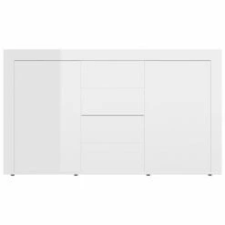 VidaXL Buffet Blanc brillant 120x36x69 cm Aggloméré -Buffets & bahuts Soldes image 6 801847