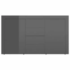 VidaXL Buffet Gris brillant 120x36x69 cm Aggloméré -Buffets & bahuts Soldes image 6 801849