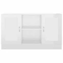 VidaXL Buffet Blanc brillant 120x30,5x70 cm Aggloméré -Buffets & bahuts Soldes image 6 802783
