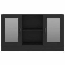 VidaXL Armoire à vitrine Noir 120x30,5x70 cm Aggloméré -Buffets & bahuts Soldes image 6 802787