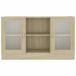VidaXL Armoire à vitrine Chêne sonoma 120x30,5x70 cm Aggloméré -Buffets & bahuts Soldes image 6 802789