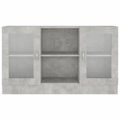 VidaXL Armoire à vitrine Gris béton 120x30,5x70 cm Aggloméré 6 VidaXL Armoire à vitrine Gris béton 120x30,5x70 cm Aggloméré – Image 6