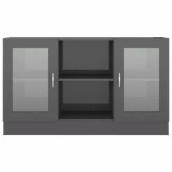 VidaXL Armoire à vitrine Gris brillant 120x30,5x70 cm Aggloméré 11 VidaXL Armoire à vitrine Gris brillant 120x30,5x70 cm Aggloméré -Buffets & bahuts Soldes image 6 802794