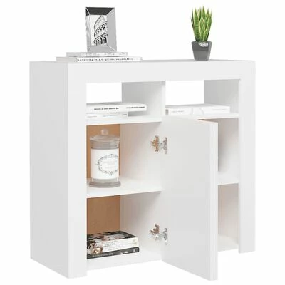 VidaXL Buffet avec lumières LED Blanc 80x35x75 cm 6 VidaXL Buffet avec lumières LED Blanc 80x35x75 cm – Image 6