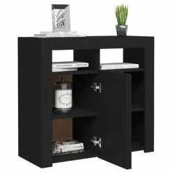 VidaXL Buffet avec lumières LED Noir 80x35x75 cm -Buffets & bahuts Soldes image 6 804329