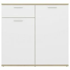 VidaXL Buffet Blanc et chêne sonoma 80x36x75 cm Aggloméré -Buffets & bahuts Soldes image 6 805775
