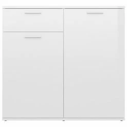 VidaXL Buffet Blanc brillant 80x36x75 cm Aggloméré -Buffets & bahuts Soldes image 6 805776