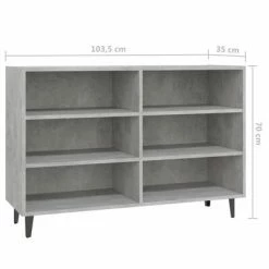 VidaXL Buffet Gris béton 103,5x35x70 cm Aggloméré -Buffets & bahuts Soldes image 6 806044