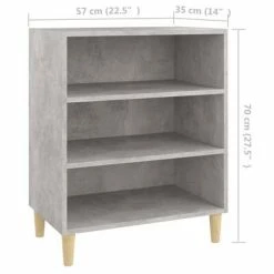 VidaXL Buffet Gris béton 57x35x70 cm Aggloméré -Buffets & bahuts Soldes image 6 806053