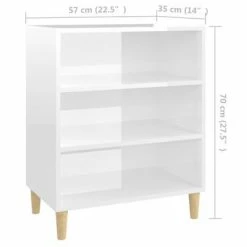 VidaXL Buffet Blanc brillant 57x35x70 cm Aggloméré -Buffets & bahuts Soldes image 6 806055