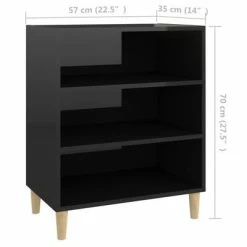 VidaXL Buffet Noir brillant 57x35x70 cm Aggloméré -Buffets & bahuts Soldes image 6 806056