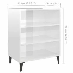 VidaXL Buffet Blanc brillant 57x35x70 cm Aggloméré -Buffets & bahuts Soldes image 6 806064
