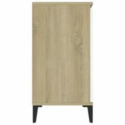 VidaXL Buffet Blanc et chêne sonoma 104x35x70 cm Aggloméré -Buffets & bahuts Soldes image 6 806117