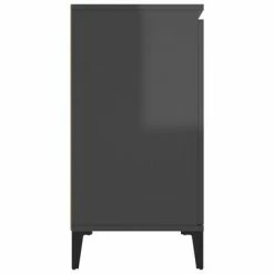 VidaXL Buffet Gris brillant 104x35x70 cm Aggloméré -Buffets & bahuts Soldes image 6 806120