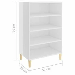 VidaXL Buffet Blanc brillant 57x35x90 cm Aggloméré -Buffets & bahuts Soldes image 6 806127