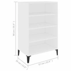 VidaXL Buffet Blanc 57x35x90 cm Aggloméré -Buffets & bahuts Soldes image 6 806130