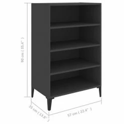 VidaXL Buffet Gris 57x35x90 cm Aggloméré -Buffets & bahuts Soldes image 6 806132