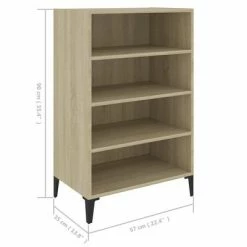 VidaXL Buffet Chêne sonoma 57x35x90 cm Aggloméré -Buffets & bahuts Soldes image 6 806133