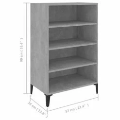 VidaXL Buffet Gris béton 57x35x90 cm Aggloméré -Buffets & bahuts Soldes image 6 806134