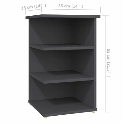 VidaXL Armoire latérale Gris 35x35x55 cm Aggloméré 6 VidaXL Armoire latérale Gris 35x35x55 cm Aggloméré – Image 6