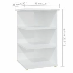 VidaXL Armoire latérale Blanc brillant 35x35x55 cm Aggloméré -Buffets & bahuts Soldes image 6 806280