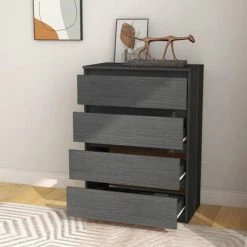 VidaXL Armoire d'appoint Gris 60x36x84 cm Bois de pin massif -Buffets & bahuts Soldes image 6 808105