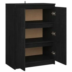 VidaXL Buffet Noir 60x36x84 cm Bois de pin massif -Buffets & bahuts Soldes image 6 808112
