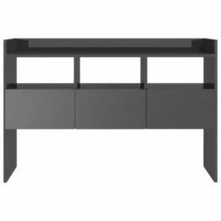 VidaXL Buffet Gris brillant 105x30x70 cm Aggloméré -Buffets & bahuts Soldes image 6 808385