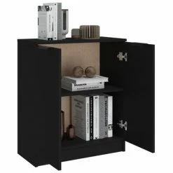 VidaXL Buffet Noir 60x30x70 cm Bois d'ingénierie -Buffets & bahuts Soldes image 6 811062