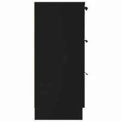 VidaXL Buffet Noir 60x30x70 cm Bois d'ingénierie -Buffets & bahuts Soldes image 6 811071