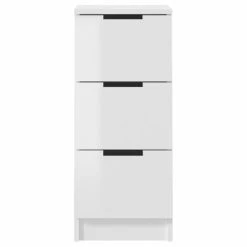 VidaXL Buffet Blanc brillant 30x30x70 cm Bois d'ingénierie -Buffets & bahuts Soldes image 6 811163