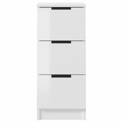 VidaXL Buffets 2 pcs Blanc brillant 30x30x70 cm Bois d'ingénierie 6 VidaXL Buffets 2 pcs Blanc brillant 30x30x70 cm Bois d'ingénierie – Image 6