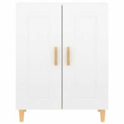 VidaXL Buffet Blanc brillant 69,5x34x90 cm Bois d'ingénierie -Buffets & bahuts Soldes image 6 812138