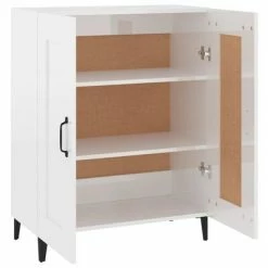 VidaXL Buffet Blanc brillant 69,5x34x90 cm Bois d'ingénierie -Buffets & bahuts Soldes image 6 812147