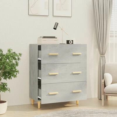 VidaXL Buffet Gris béton 70x34x90 cm Bois d'ingénierie 6 VidaXL Buffet Gris béton 70x34x90 cm Bois d'ingénierie – Image 6